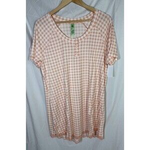Honeydew Intimates Lovely Morning Sleepshirt Apricot Gingham Large MSRP $48